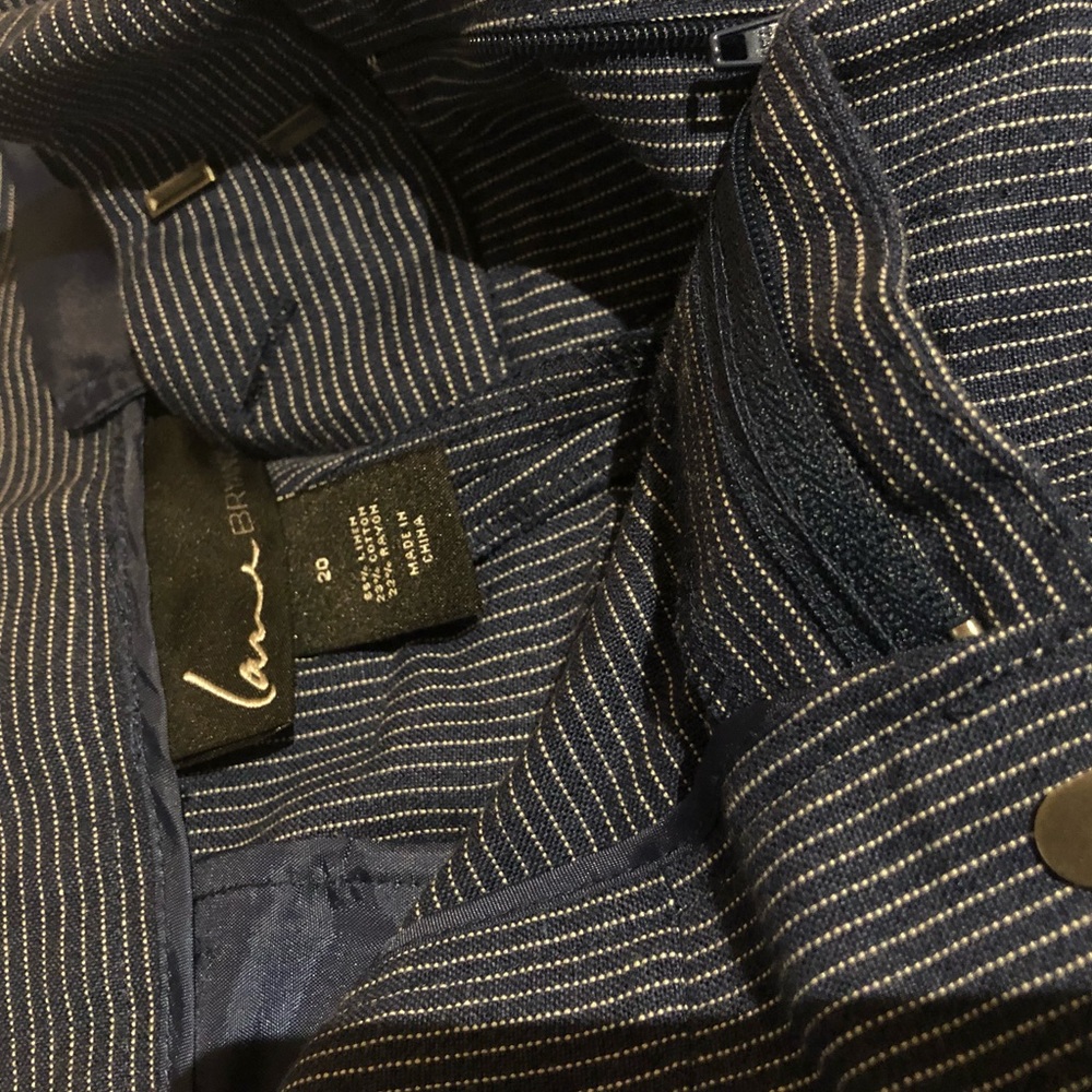 Blue pinstripe suit pants